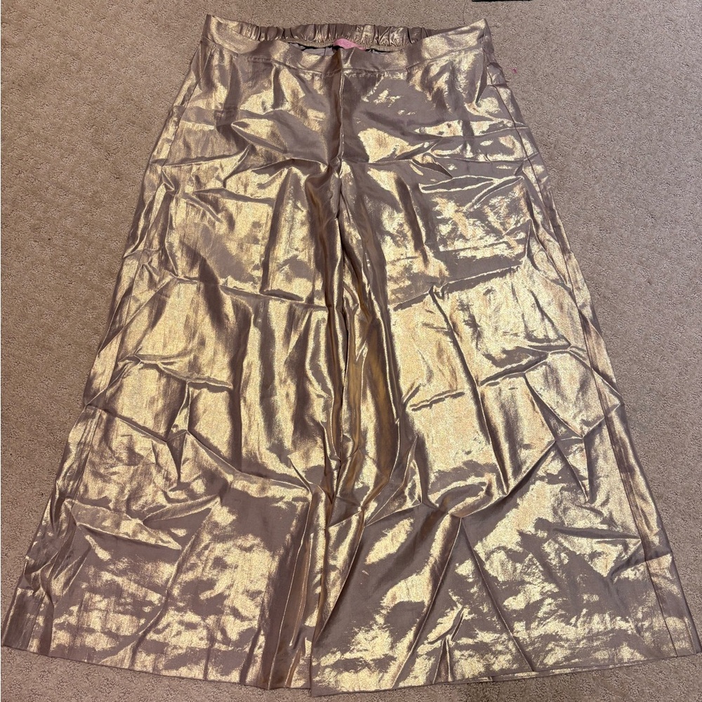 Lilly Pulitzer Margo Cropped Pants gold metallic - Picture 4 of 6